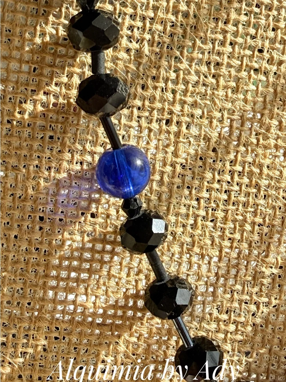 HIGH SUMMER + Black Faceted & Textured Beaded Necklace onyx